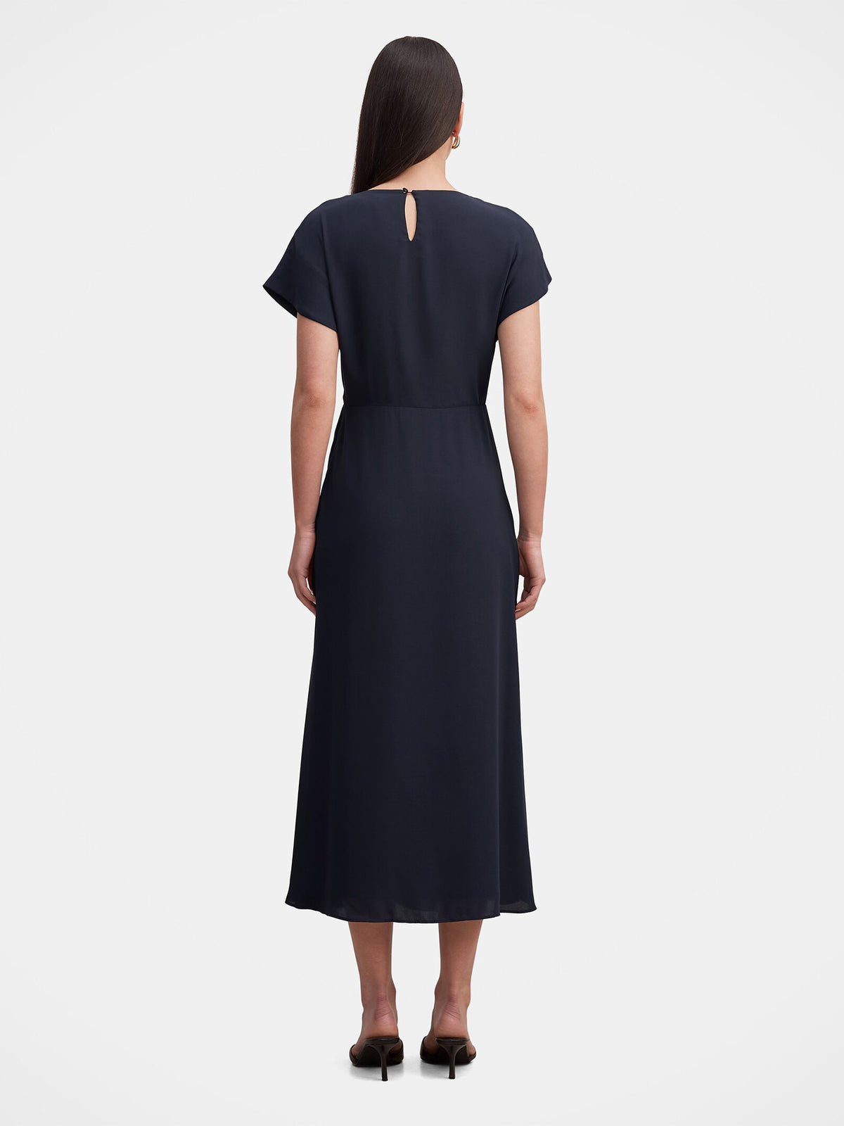 Wren Hardware Detail Midi Dress - Navy