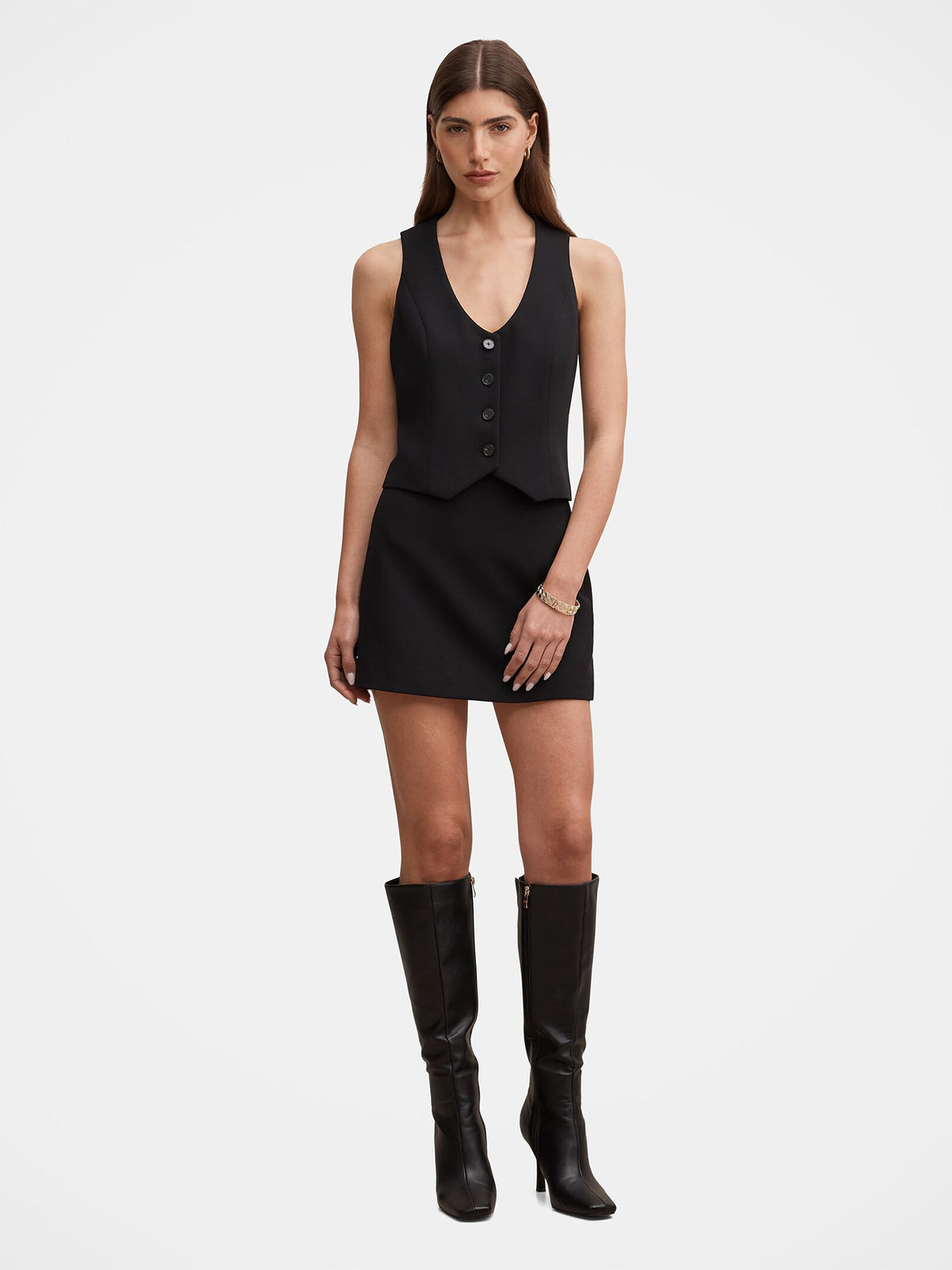 Demi Tailored Mini Skirt - Black