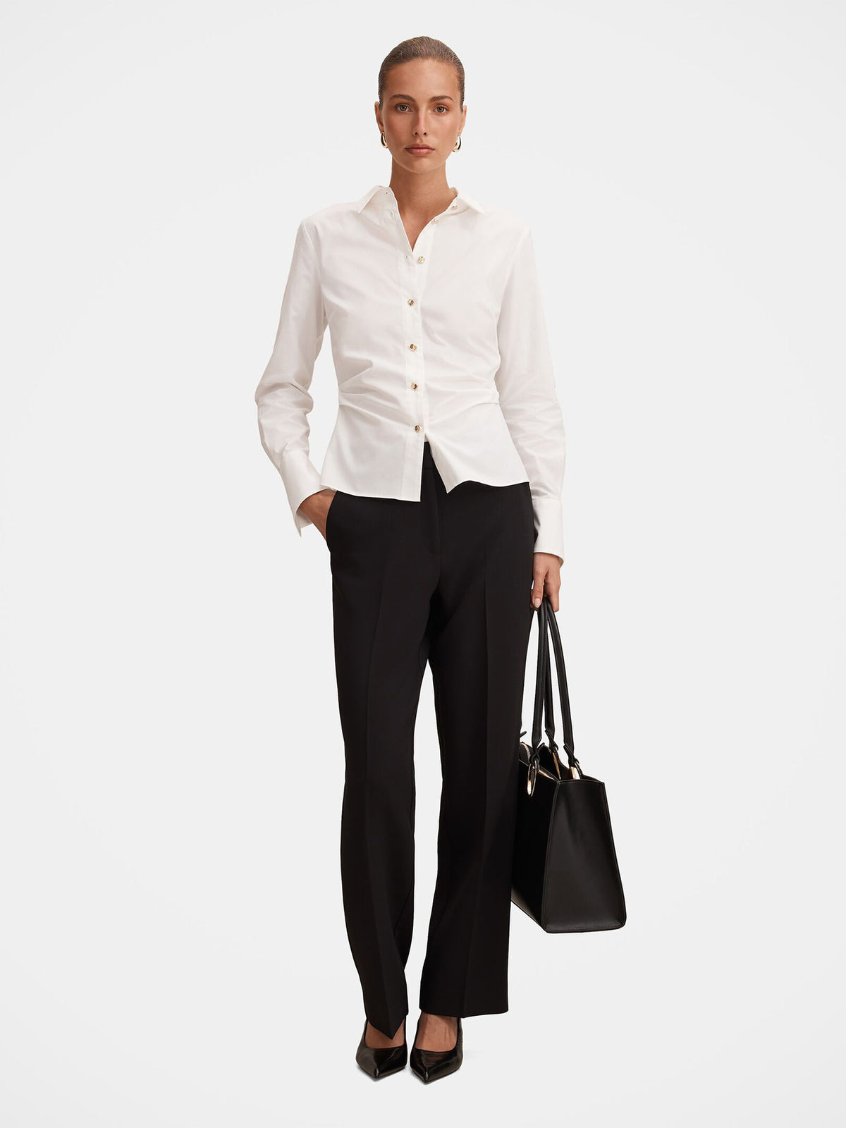 Ada Tailored Straight Leg Trousers - Black