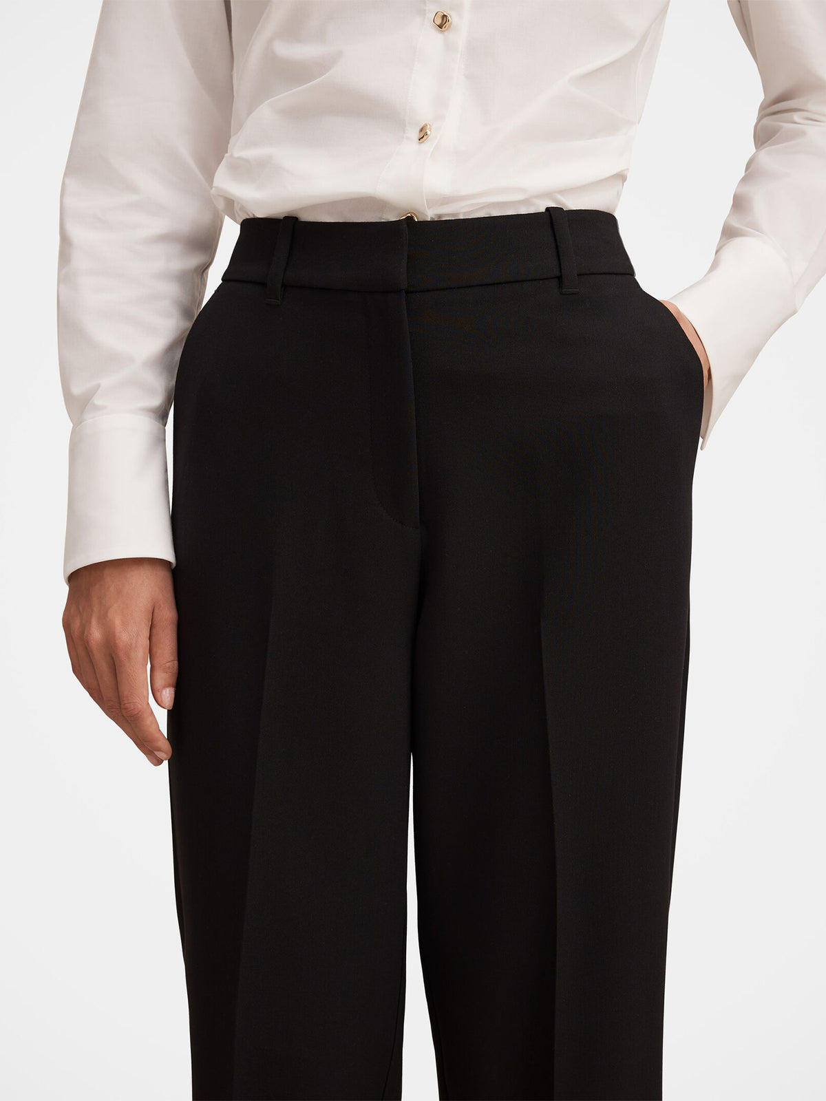 Ada Tailored Straight Leg Trousers - Black