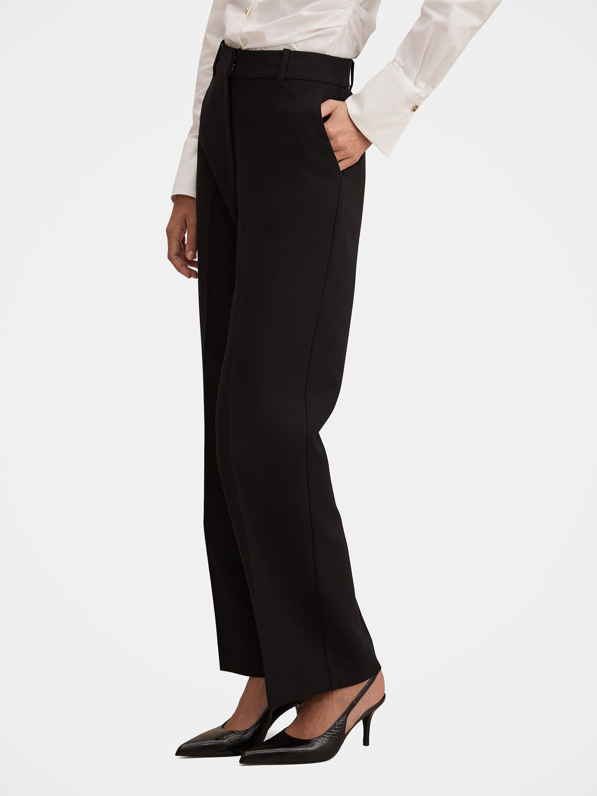 Ada Tailored Straight Leg Trousers - Black