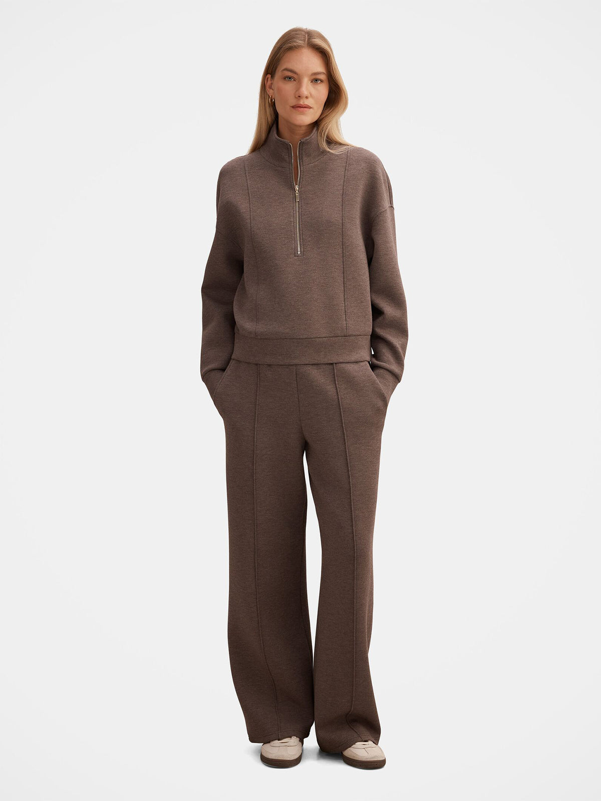 Viscose Hunter Wide Leg Lounge Trousers - Mocha Mist