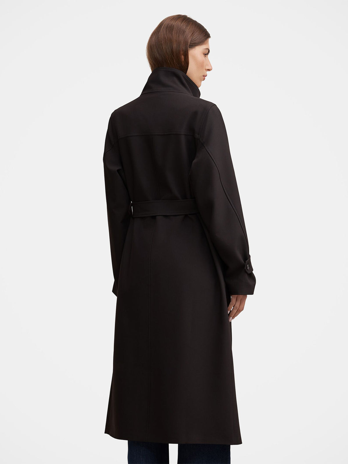 Florence Funnel Neck Trench Coat - Black
