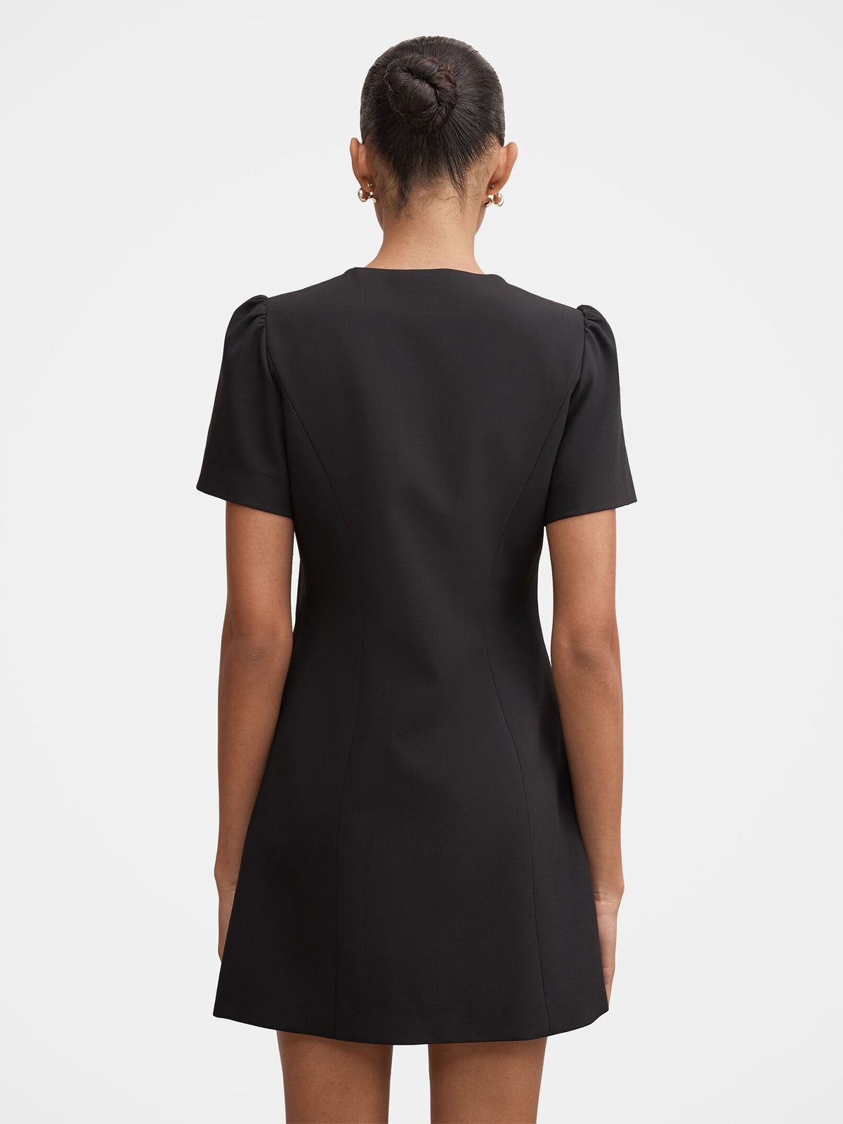 Elinda Button-Up Mini Dress - Black