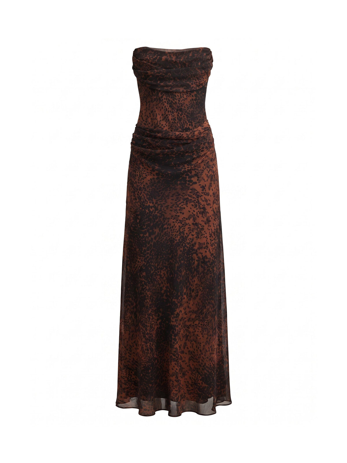 Gwynne Draped Strapless Maxi Dress - Flecked Spot