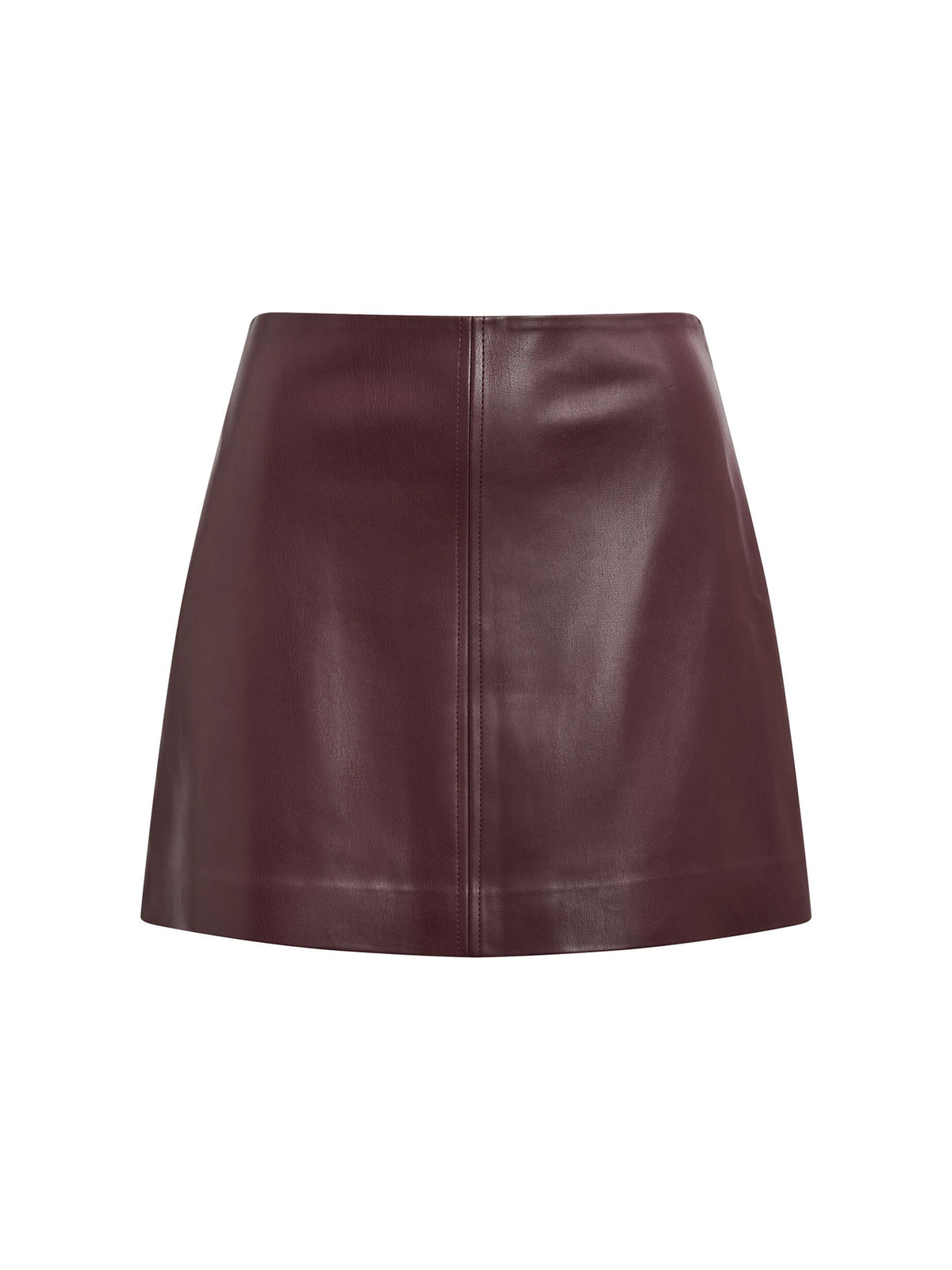 Renee Petite Vegan Leather Skirt - Berry
