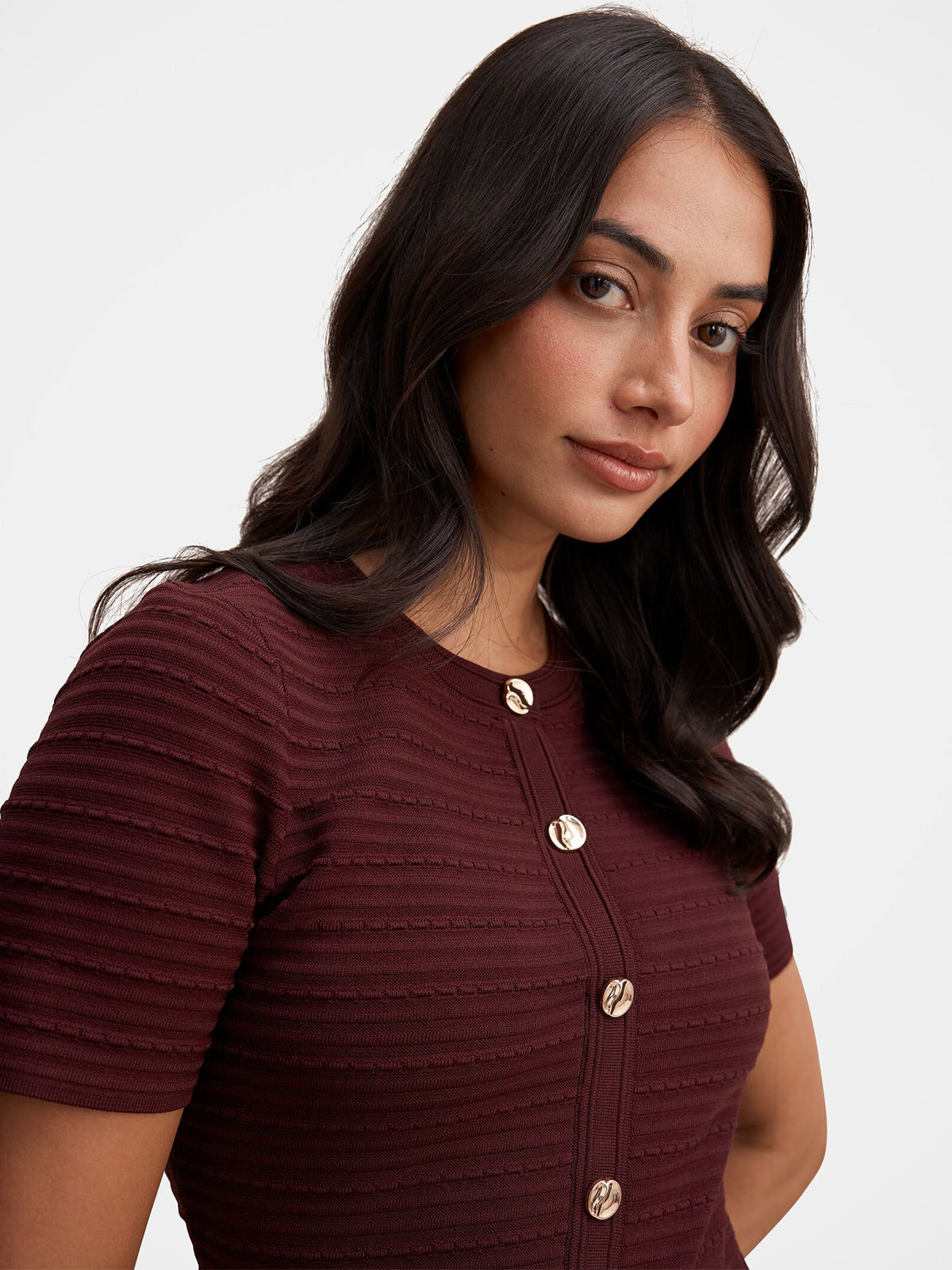 Anika Stitch Interest Knitted Mini Dress