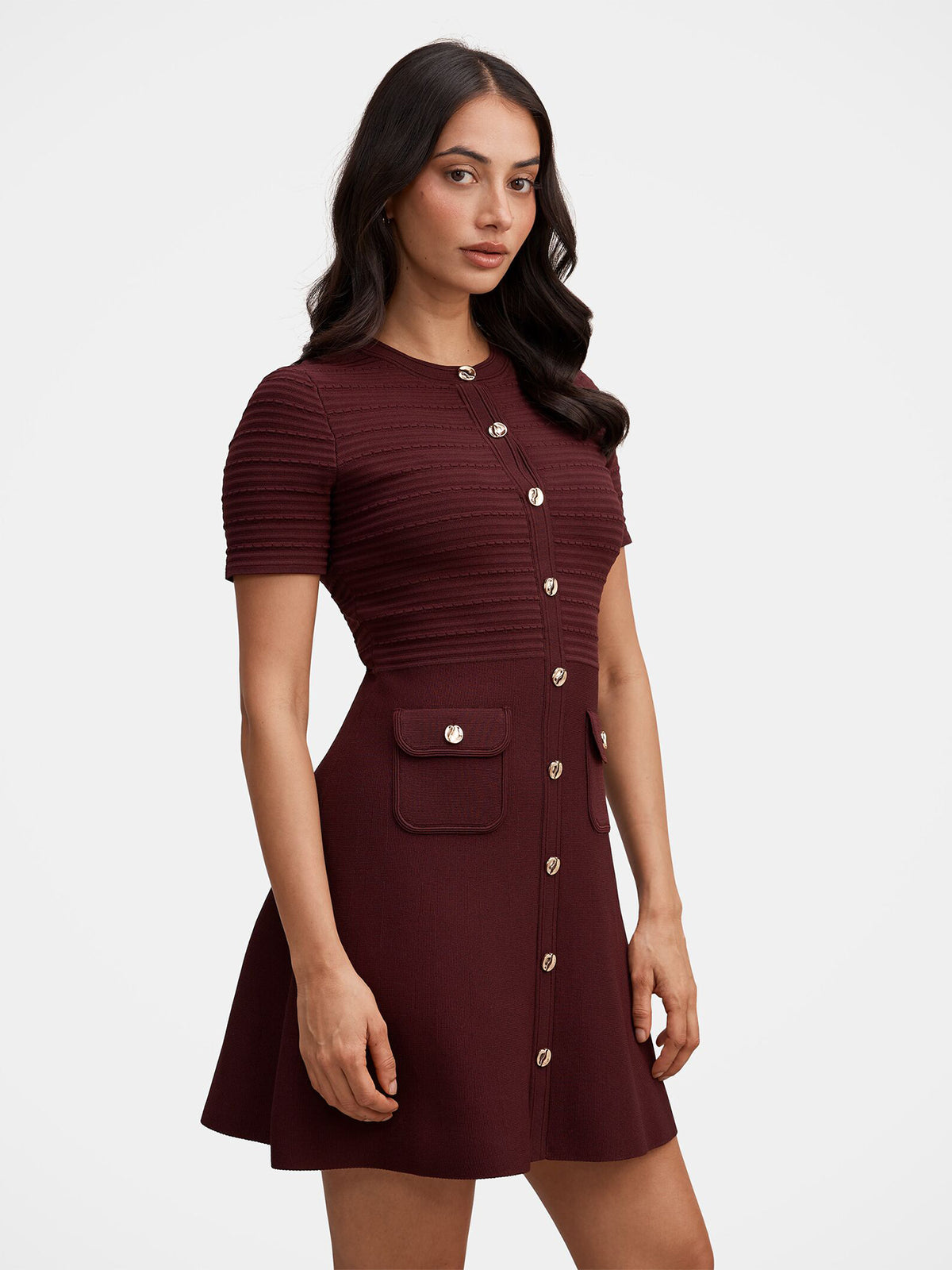 Anika Stitch Interest Knitted Mini Dress
