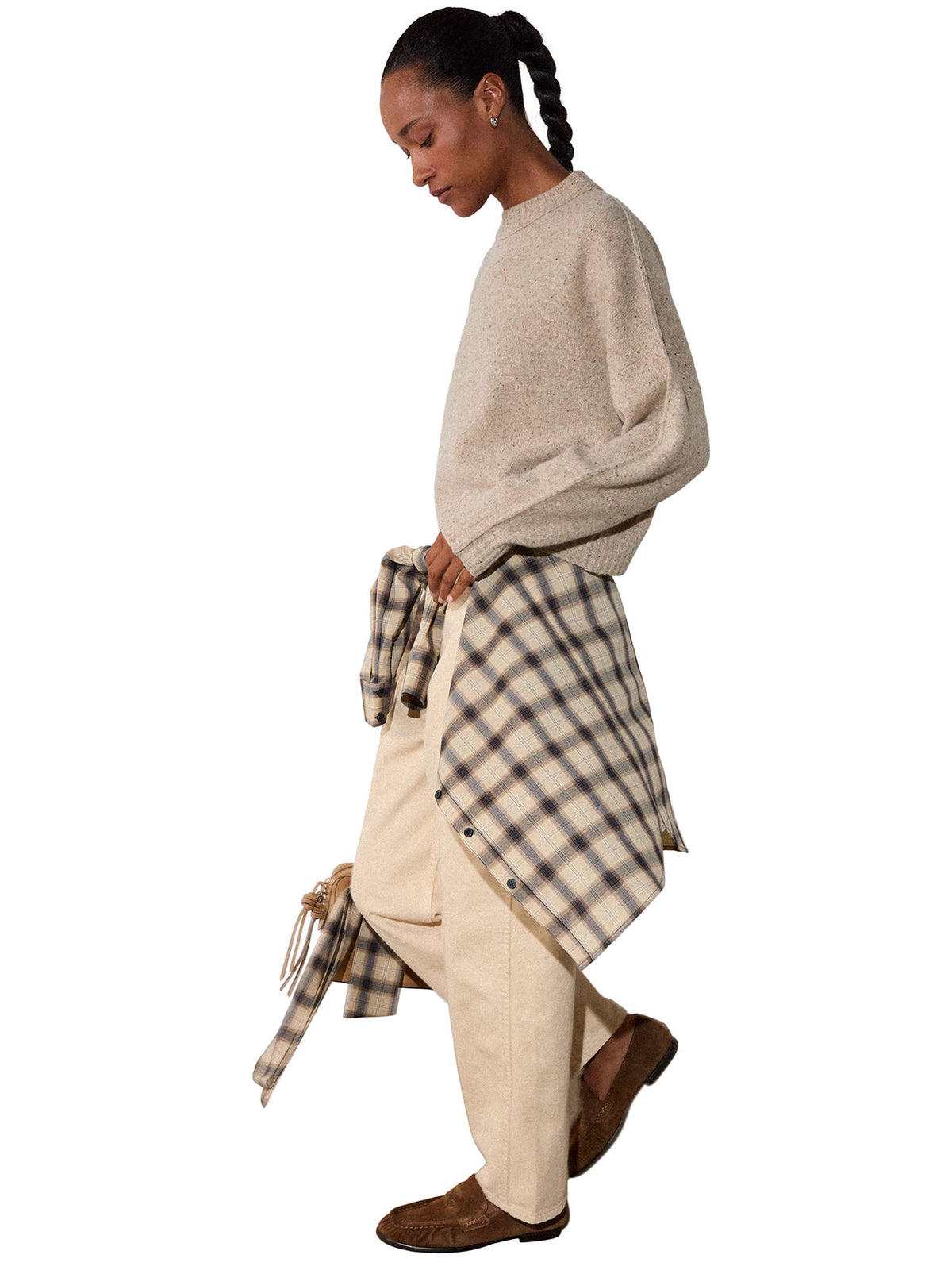 Wool Curved Hem Knit