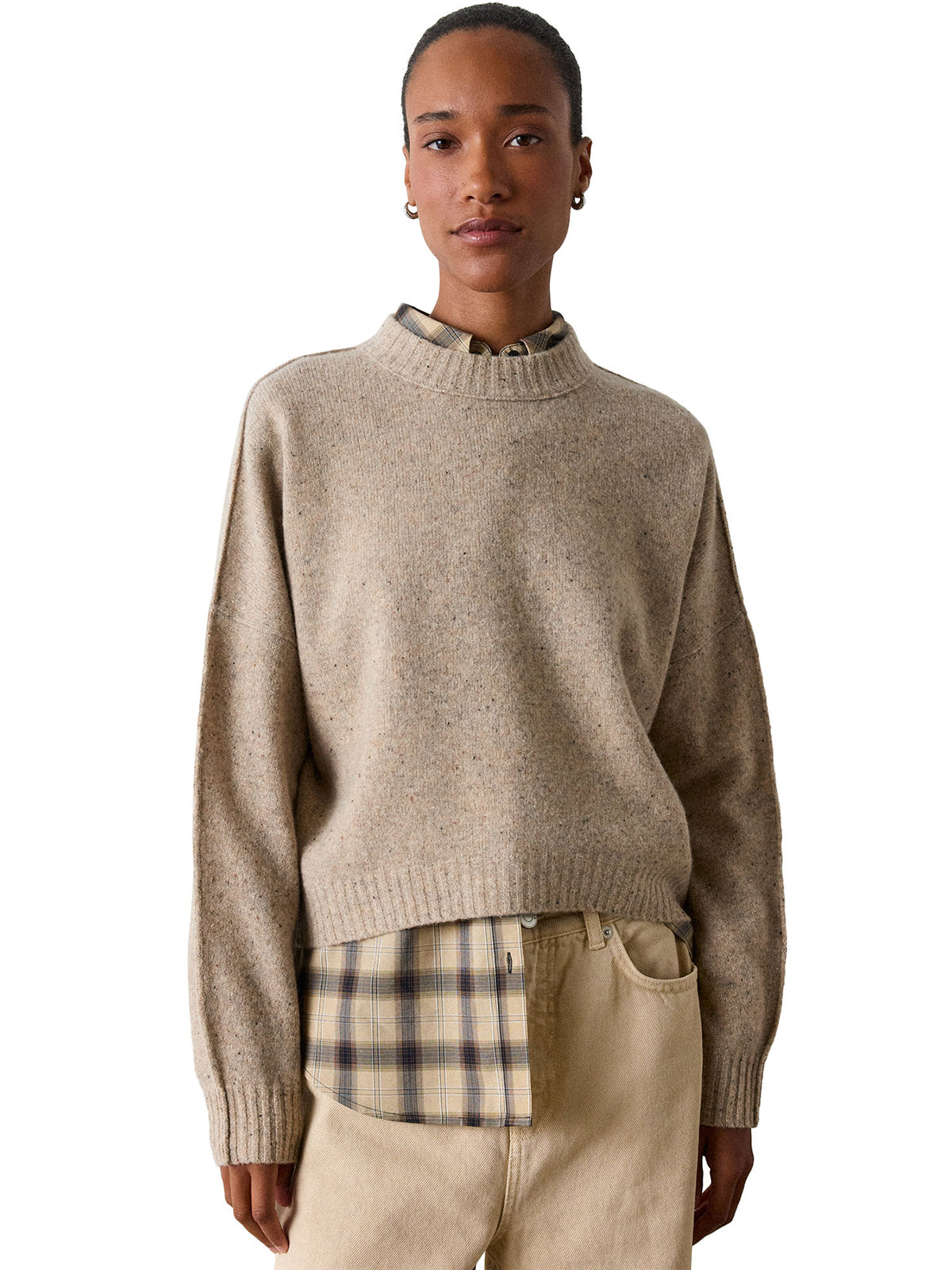 Wool Curved Hem Knit