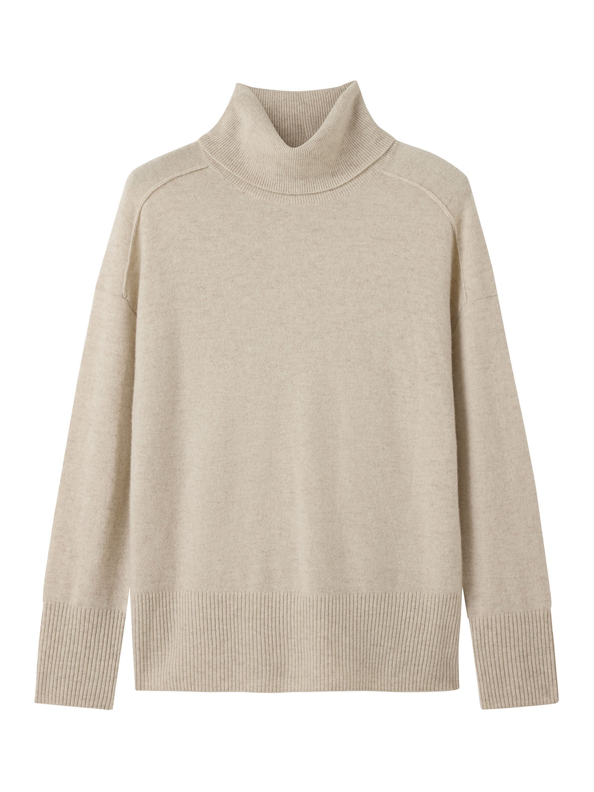 Cashmere Seam Roll Neck Knit