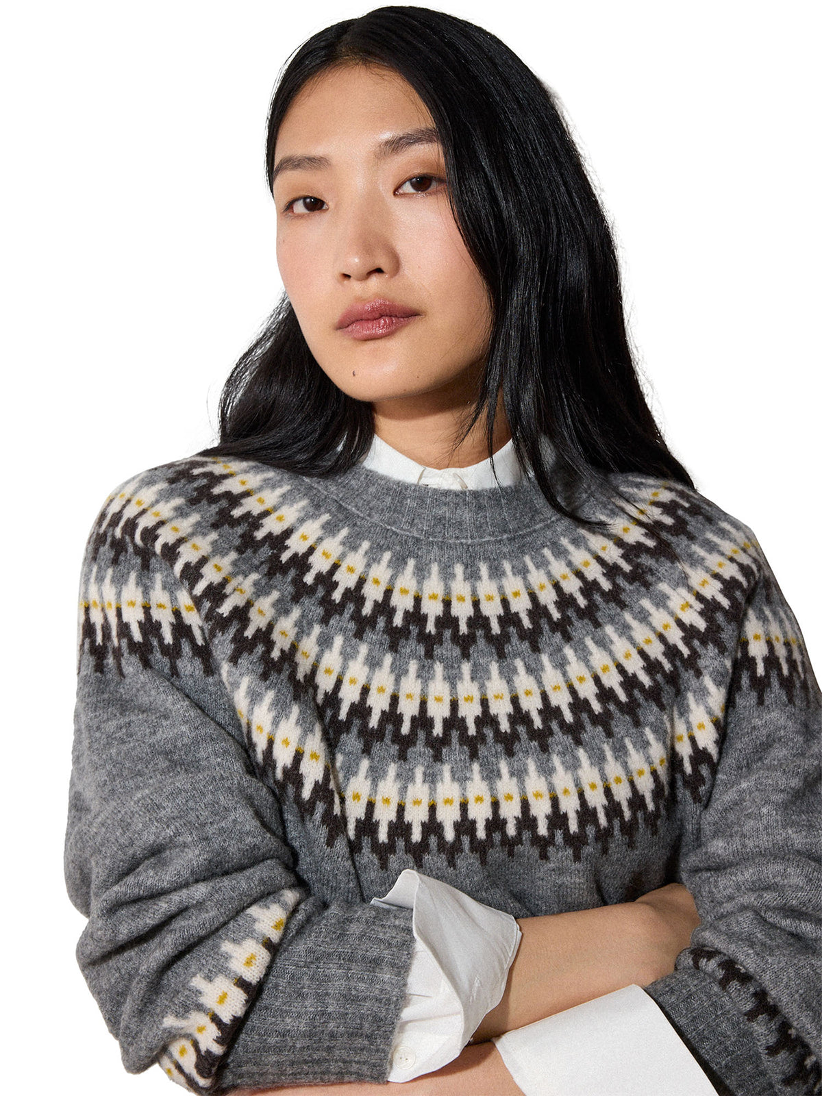 Wool Mix Fairisle Detail Knit