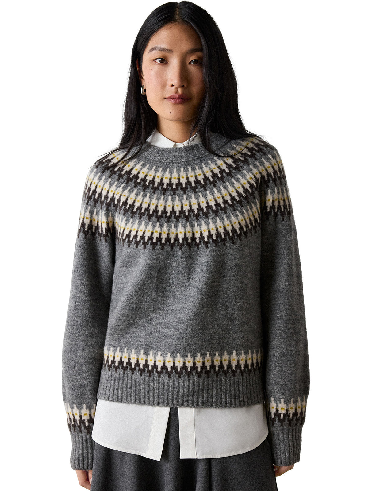 Wool Mix Fairisle Detail Knit