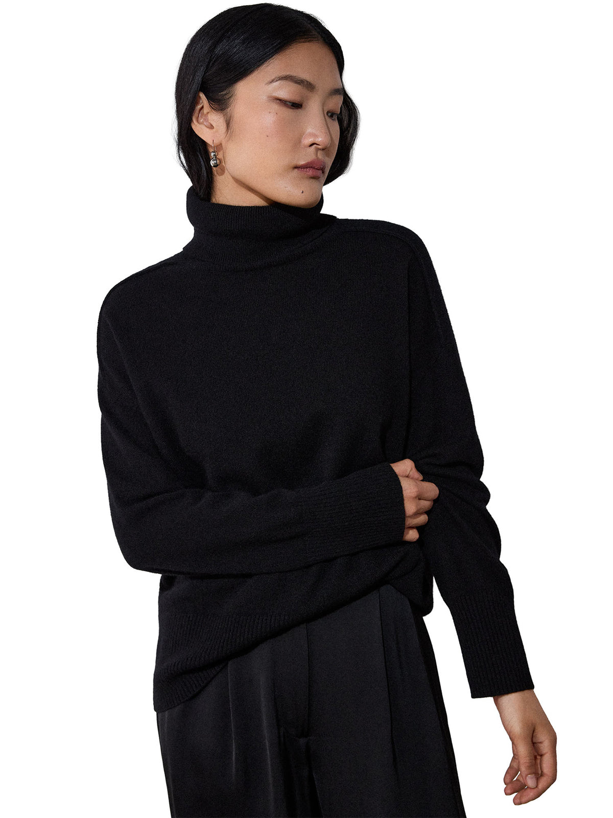 Cashmere Seam Roll Neck Knit