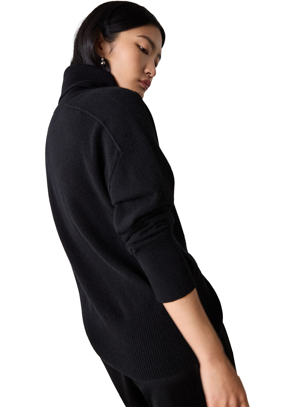 Cashmere Seam Roll Neck Knit