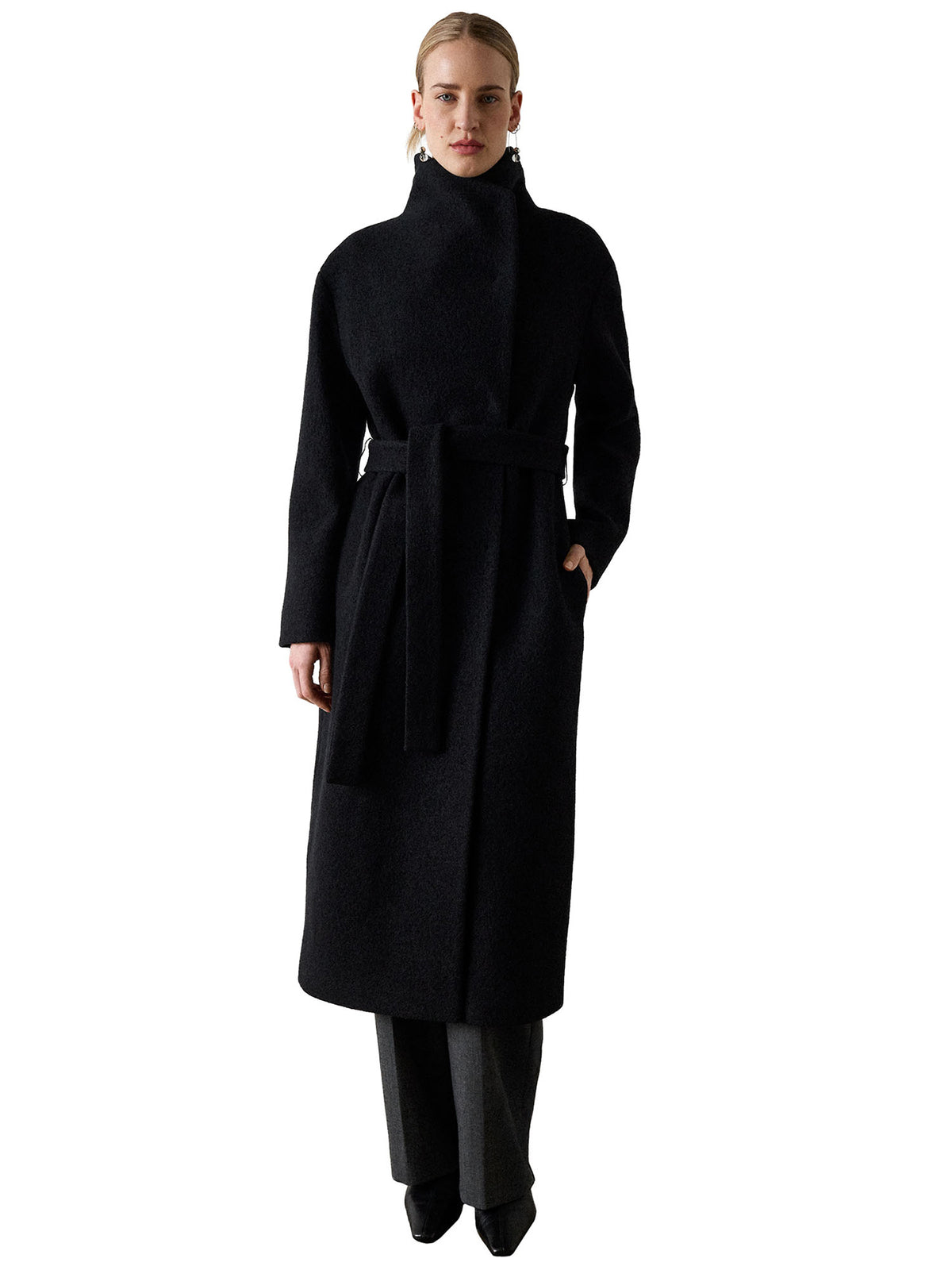Wool Funnel Neck Coat