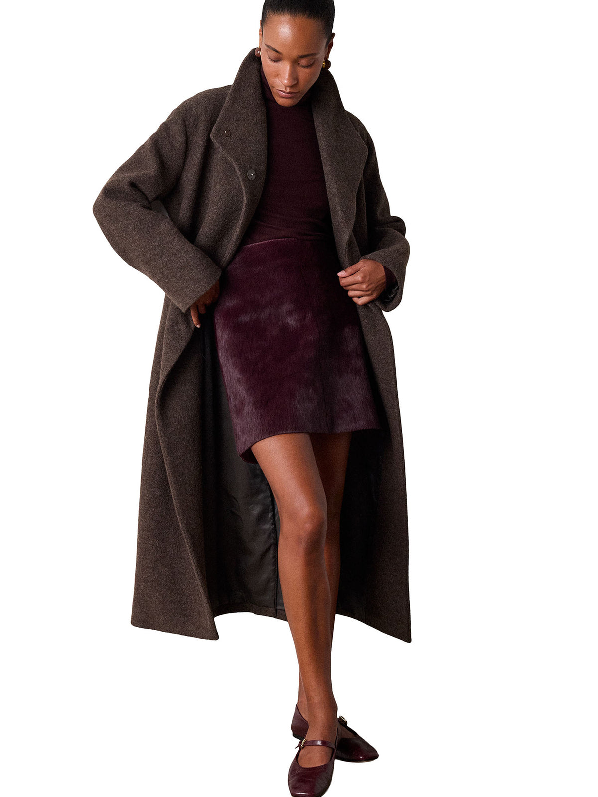 Morgan Wool Funnel Neck Coat