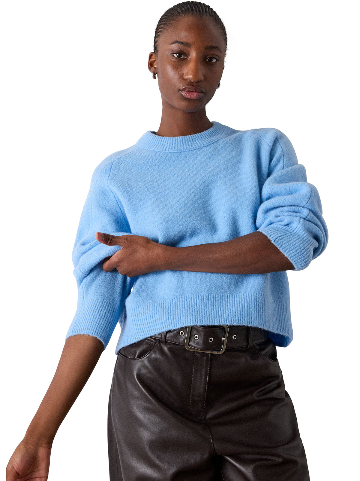 Wool Mix Curved Hem Knit
