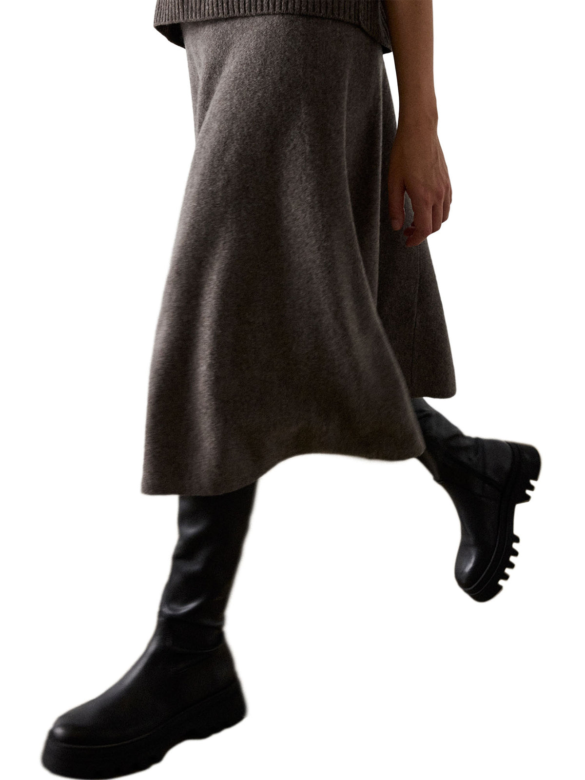 Wool Knitted Midi Skirt