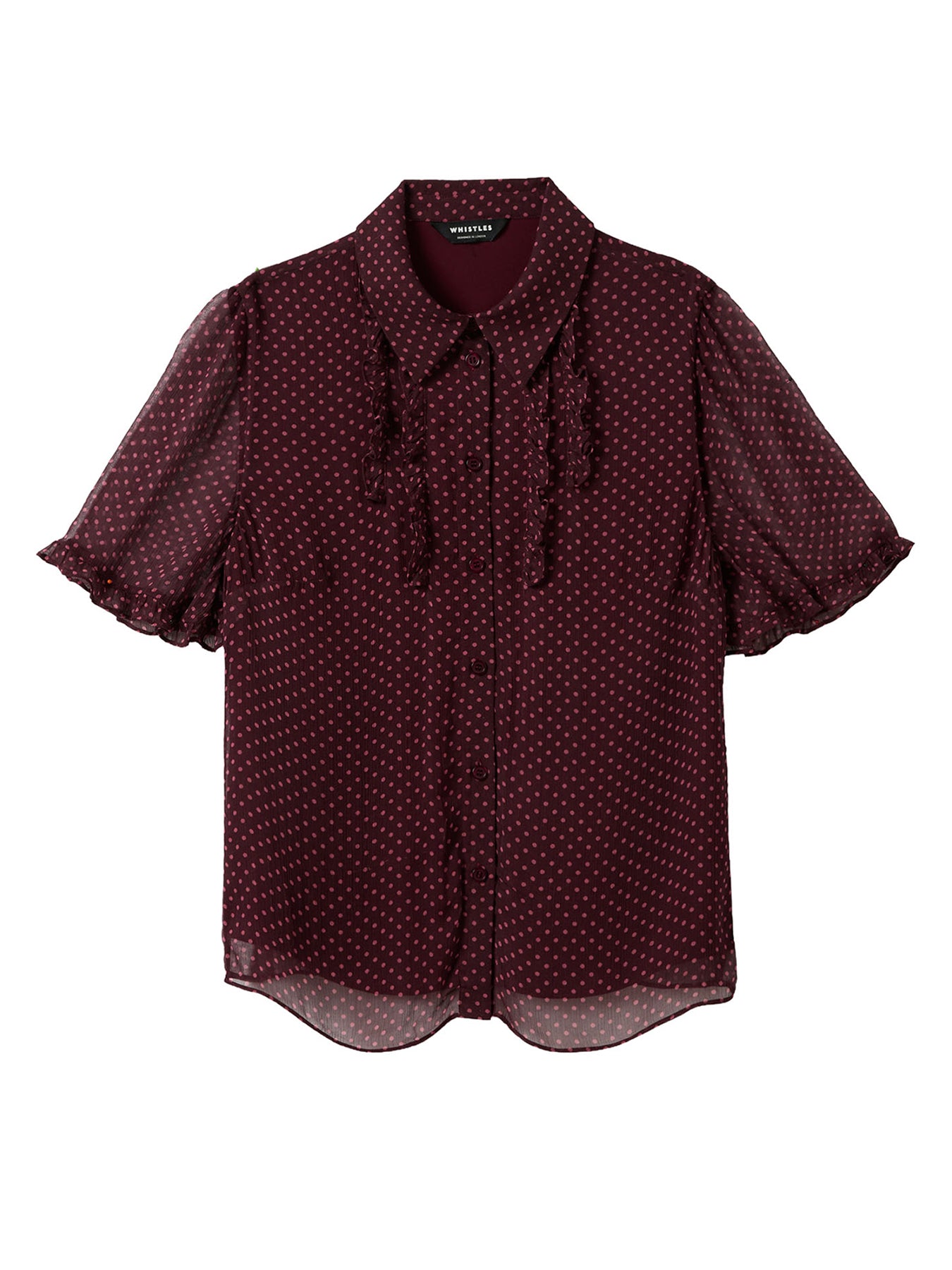 Polka Dot Sheer Sleeve Shirt