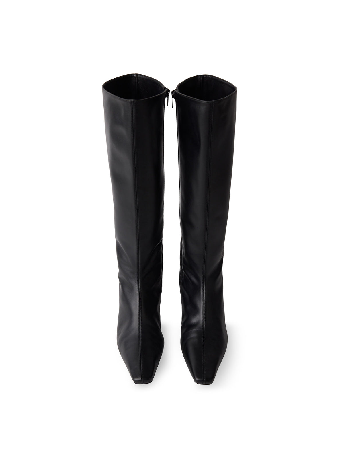 Heeled Leather Knee High Boot