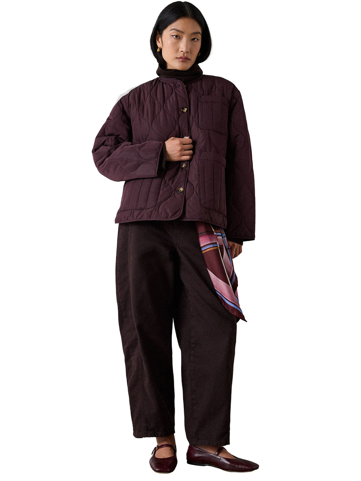 Button Through Quilted Coat