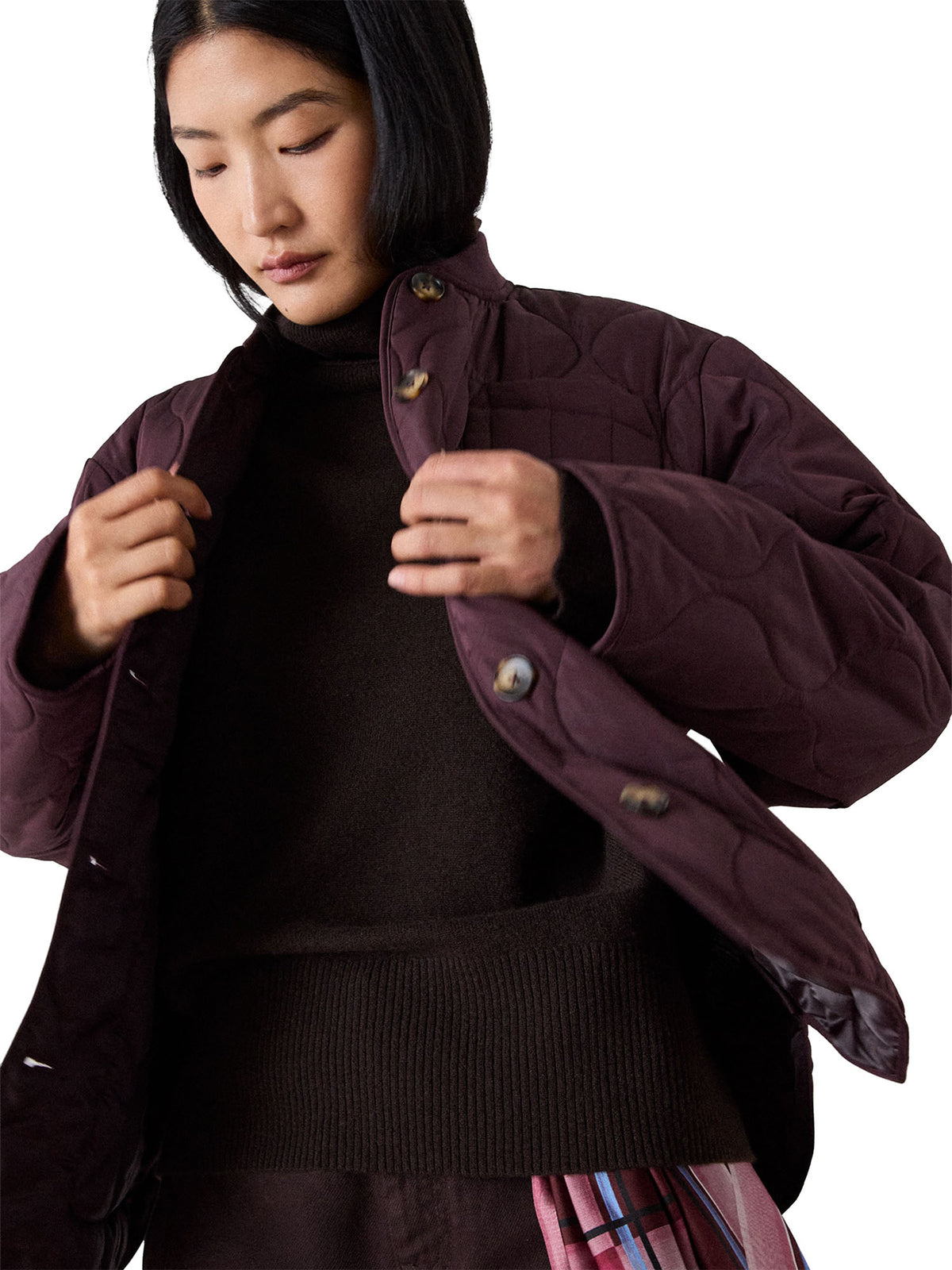 Button Through Quilted Coat