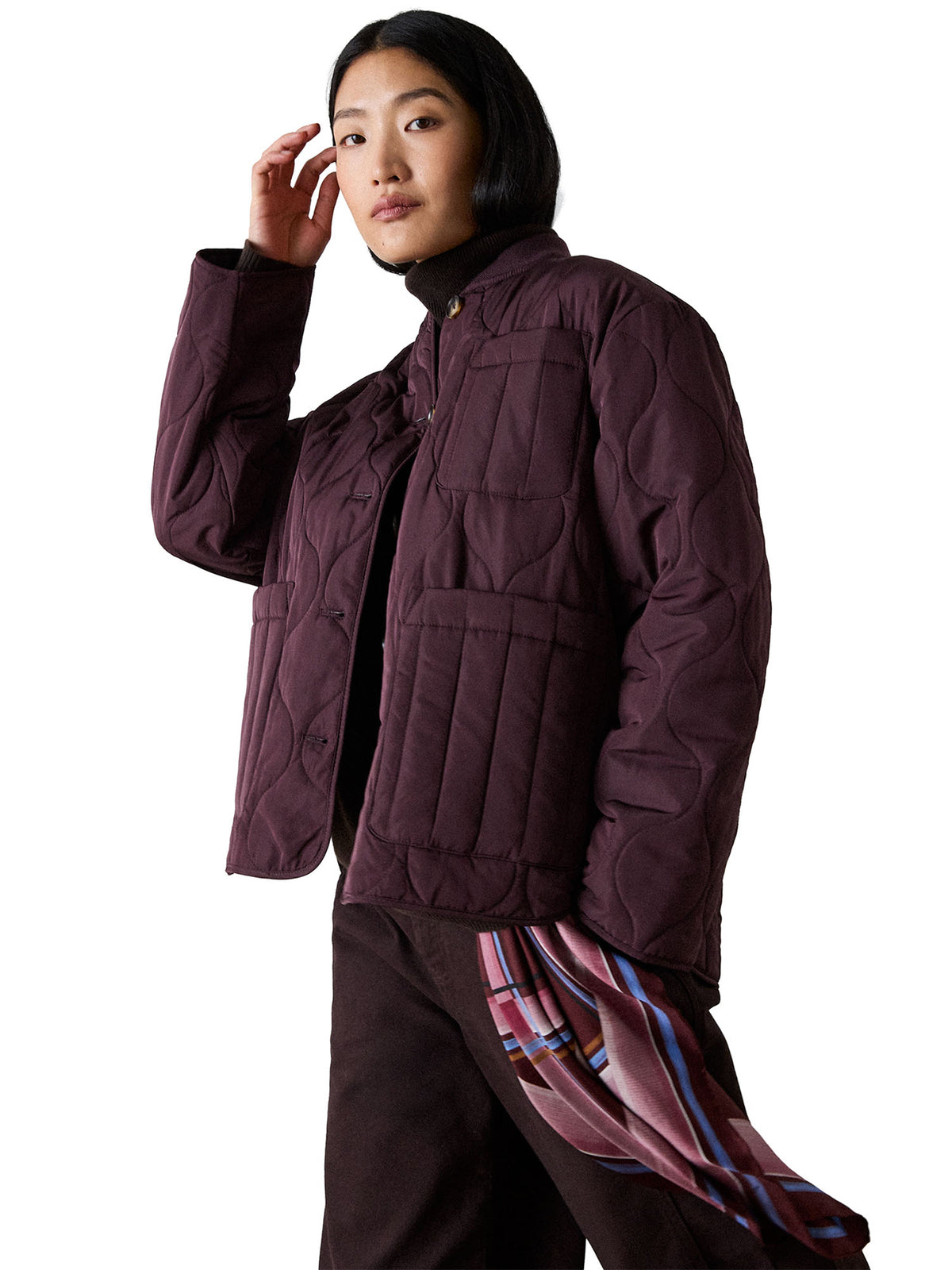 Button Through Quilted Coat