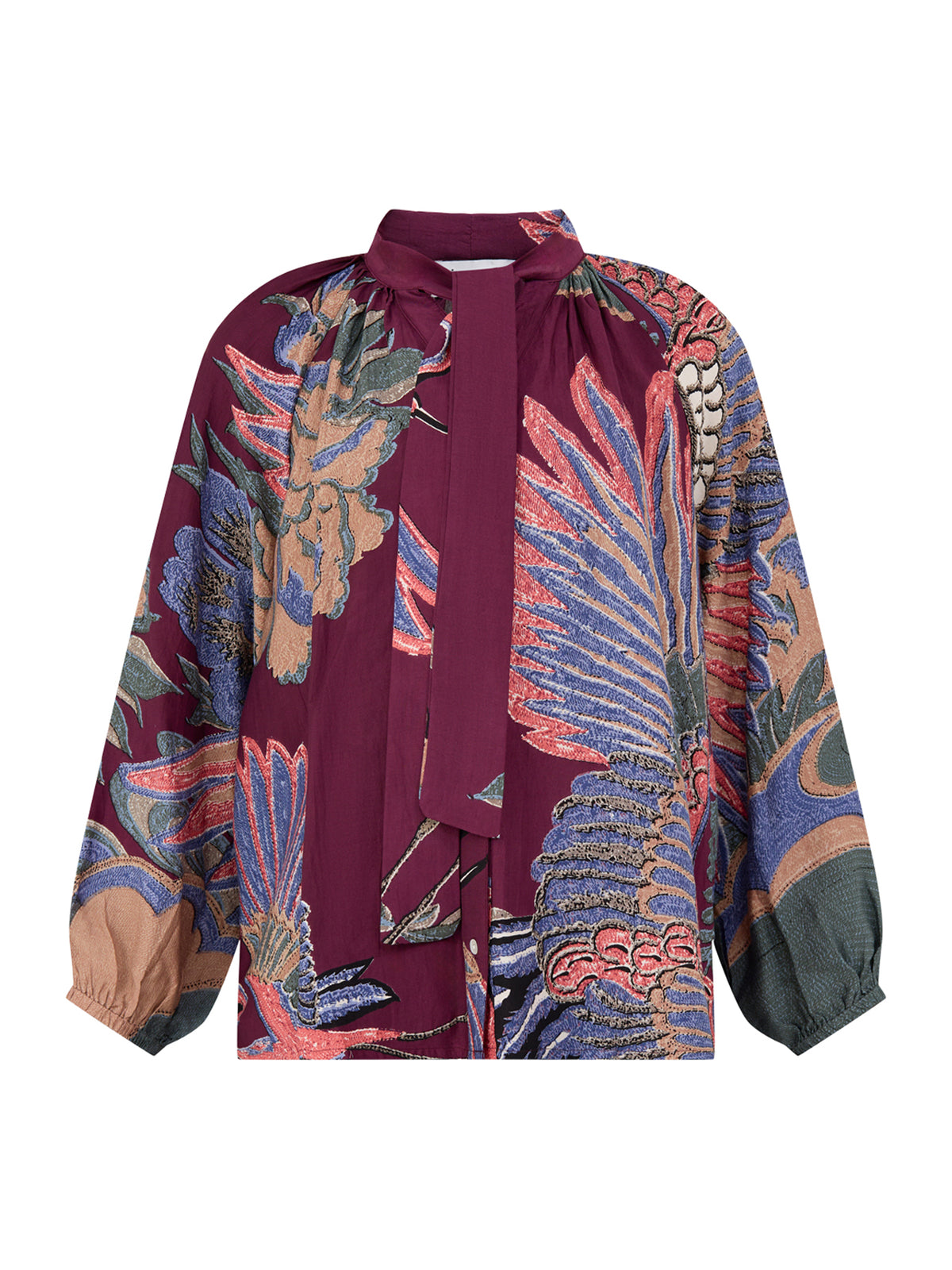 Crane Pussybow Blouse - Plum