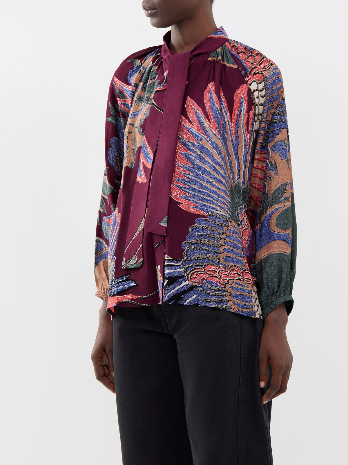 Crane Pussybow Blouse - Plum