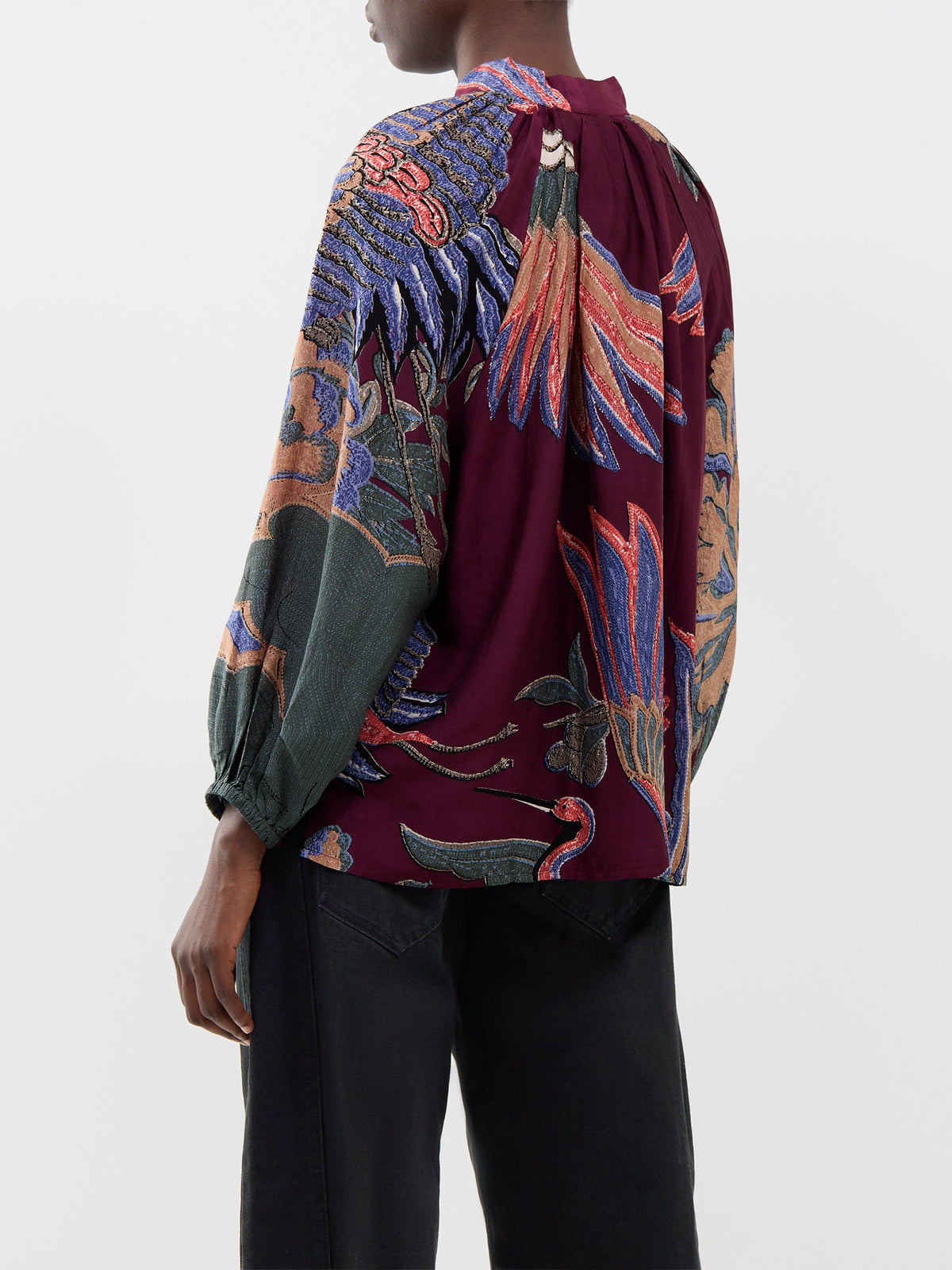 Crane Pussybow Blouse - Plum