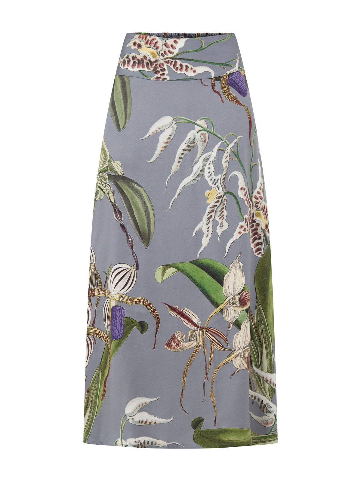 Orchid TENCEL A-Line Maxi Skirt - Grey