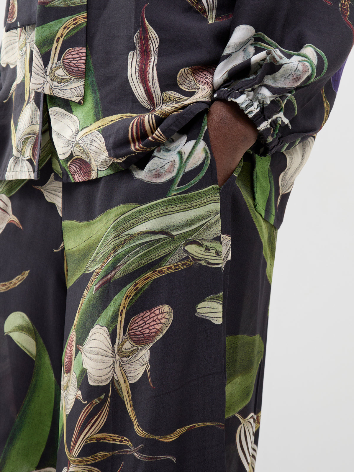Orchid Crepe Palazzo Trousers - Black