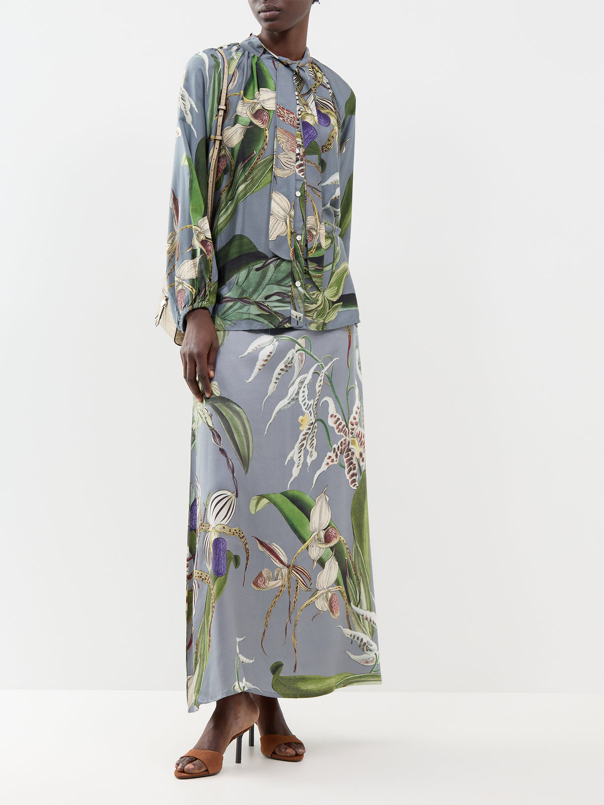 Orchid Pussybow Blouse - Grey