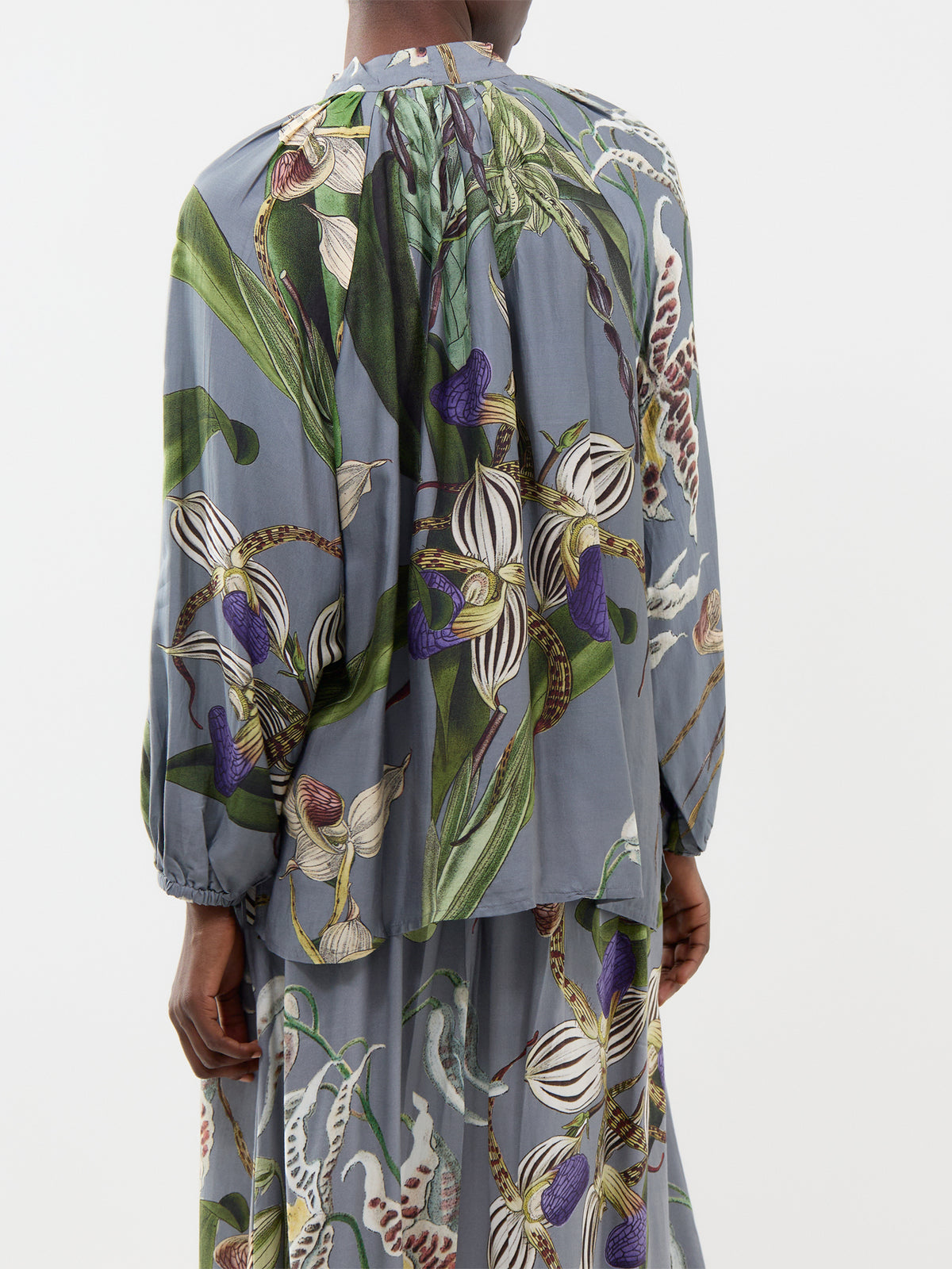 Orchid Pussybow Blouse - Grey