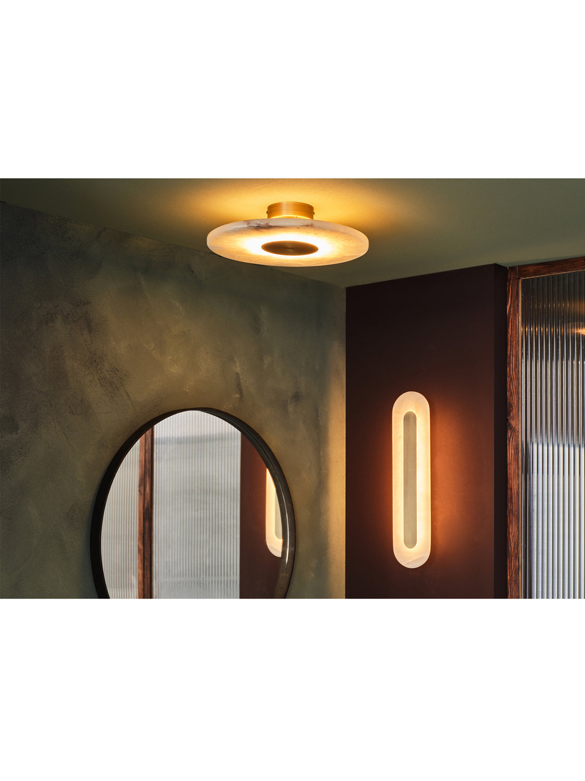 Ebro LED Semi Flush Ceiling Light IP44