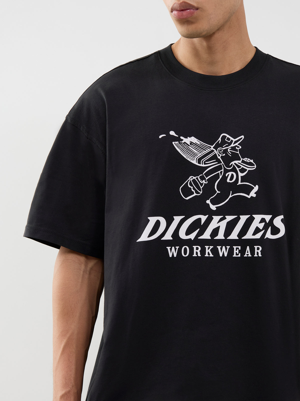 Pine Cotton Short-Sleeved T-Shirt - Black