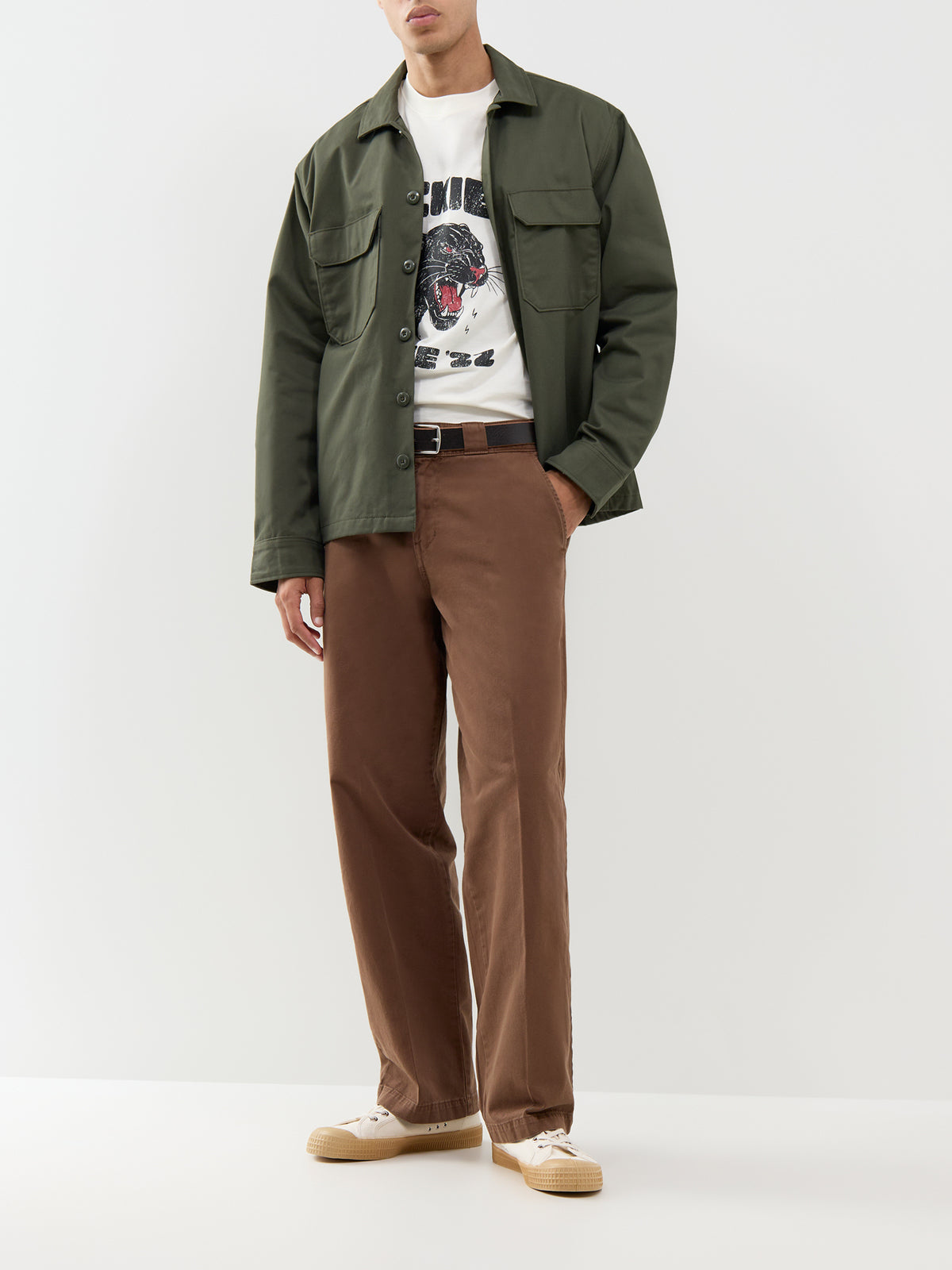 247 Loose Garment-Dyed Cotton Work Trousers - Timber Brown