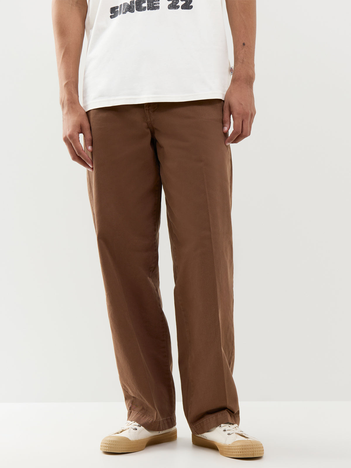 247 Loose Garment-Dyed Cotton Work Trousers - Timber Brown