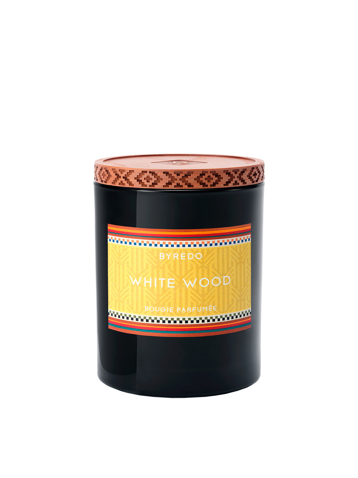 White Wood Scented Candle with Lid 240g