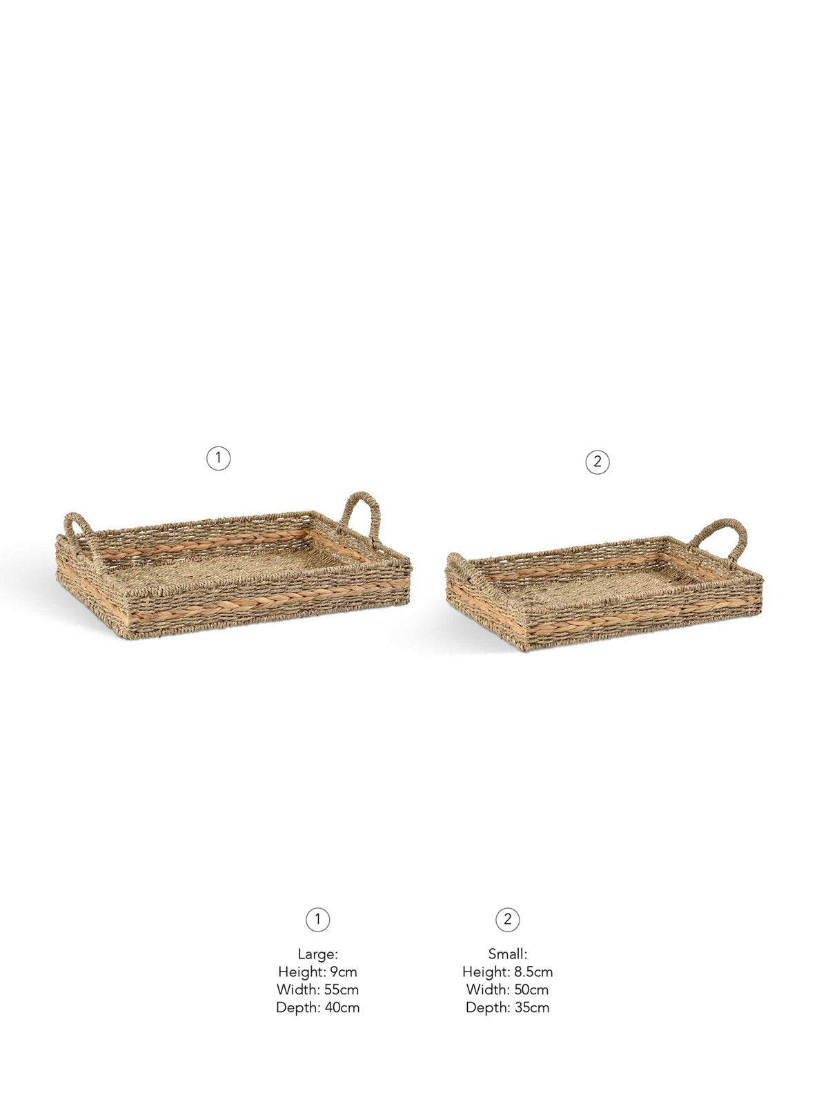 Bayford Seagrass Woven Trays Set of 2