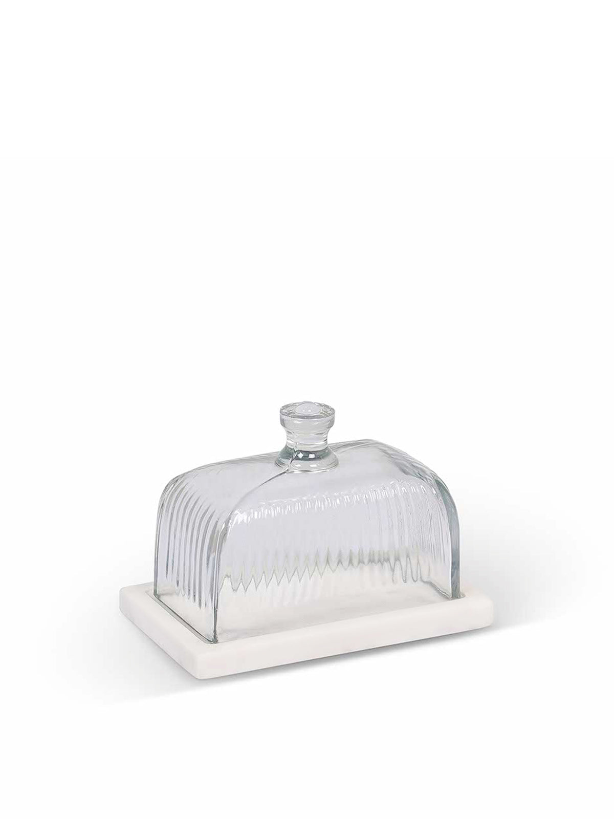 Brompton Marble and Glass Butter Dish