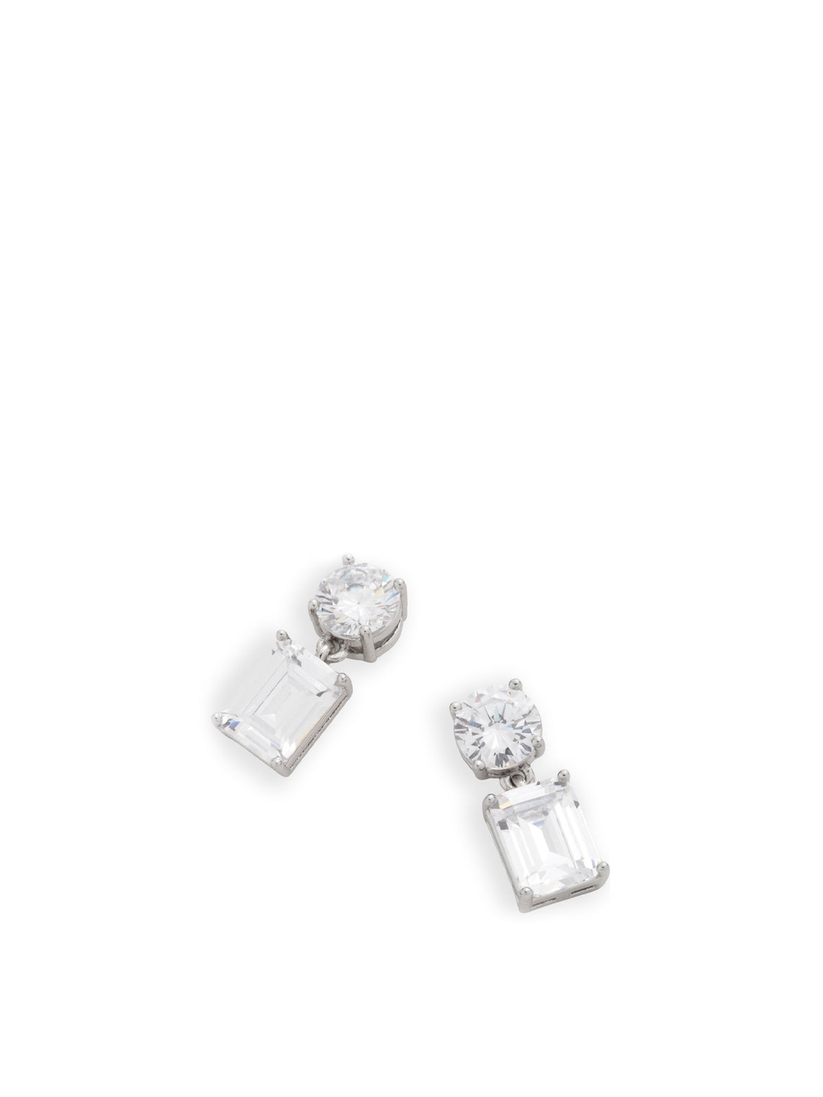 Cubic Zirconia Post Drop Earrings
