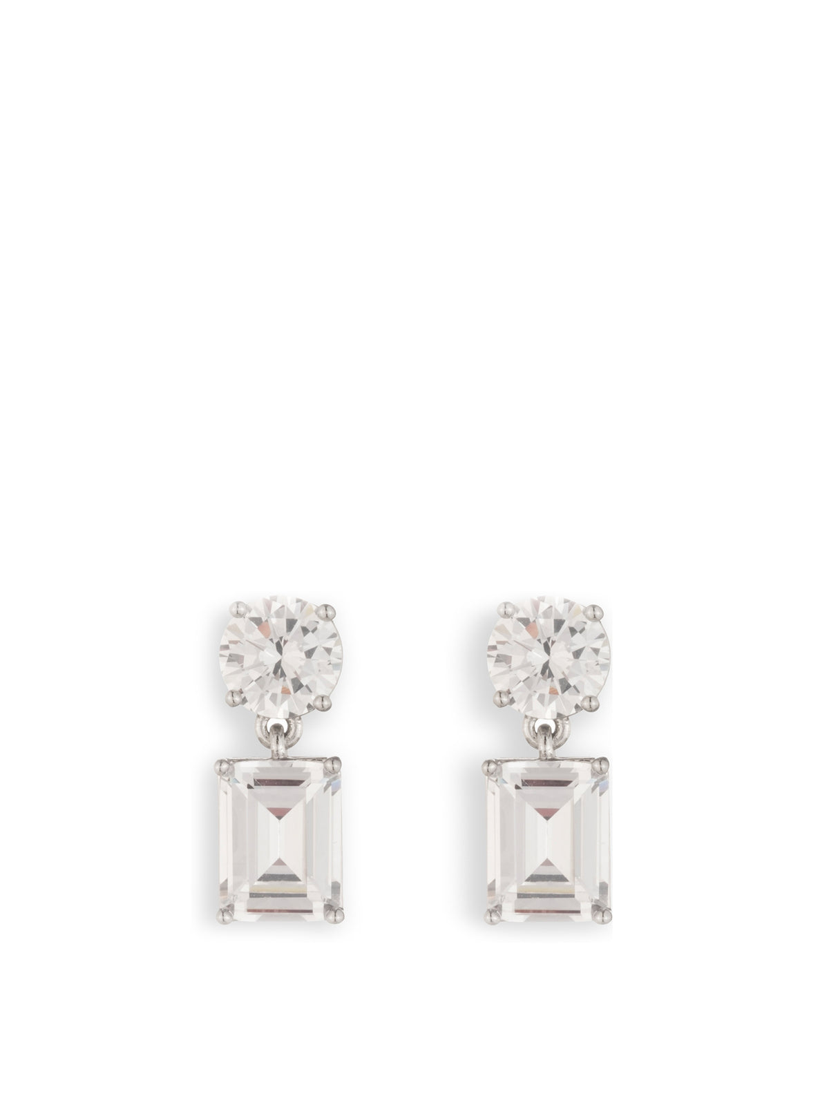 Cubic Zirconia Post Drop Earrings