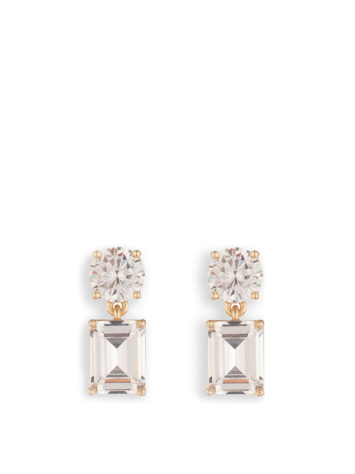 Cubic Zirconia Post Drop Earrings