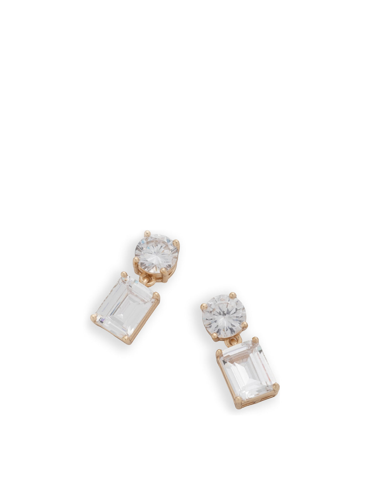 Cubic Zirconia Post Drop Earrings