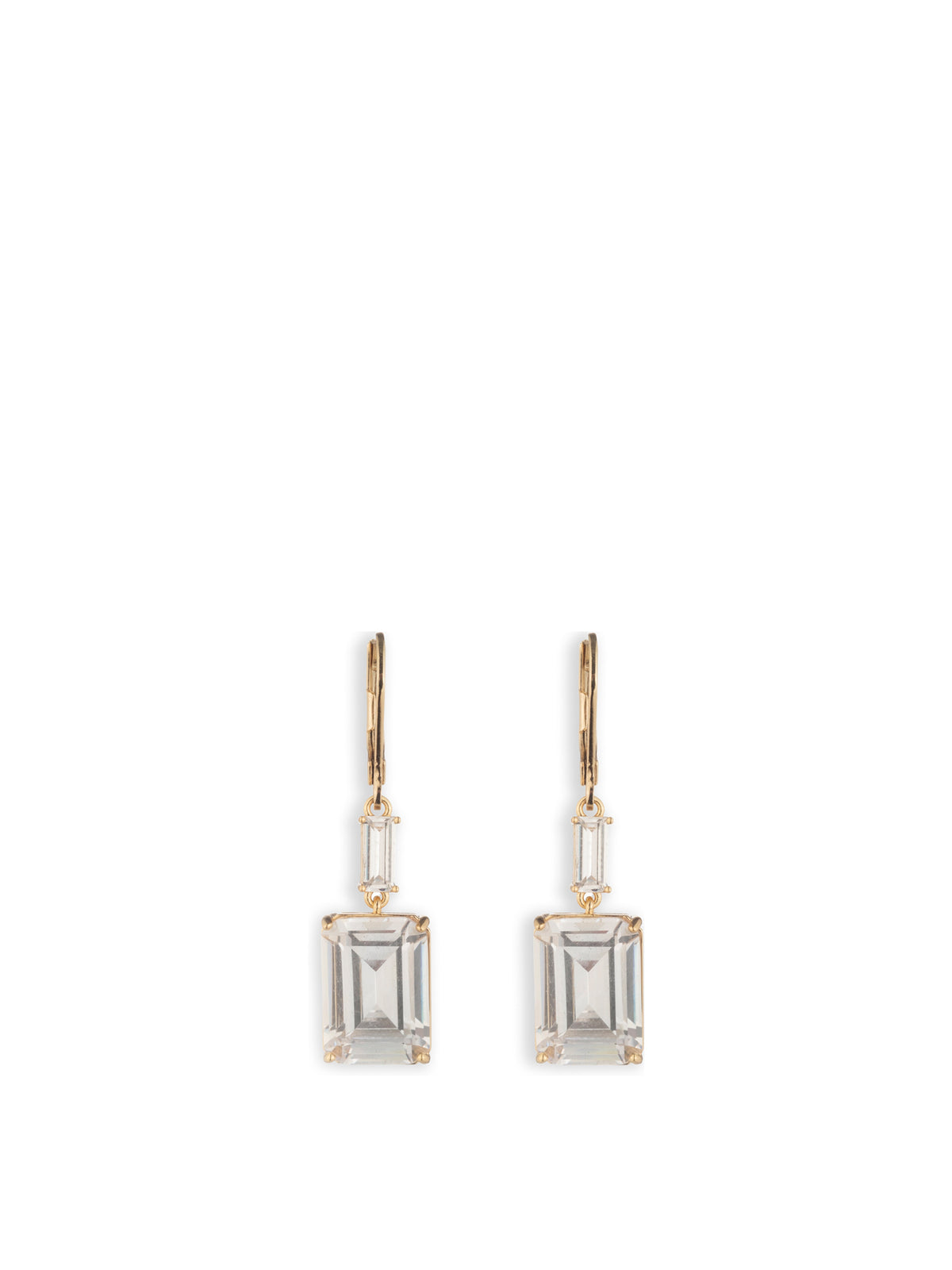 Cubic Zirconia Double Drop Earrings