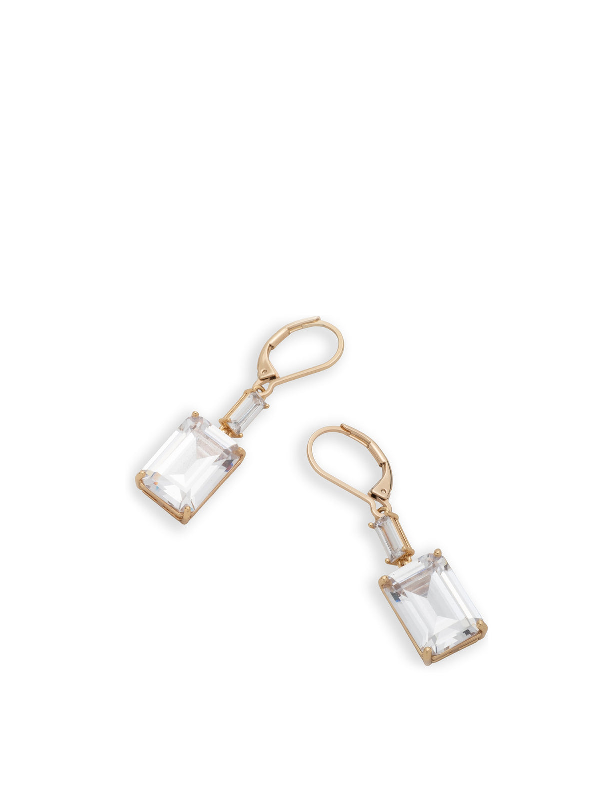 Cubic Zirconia Double Drop Earrings