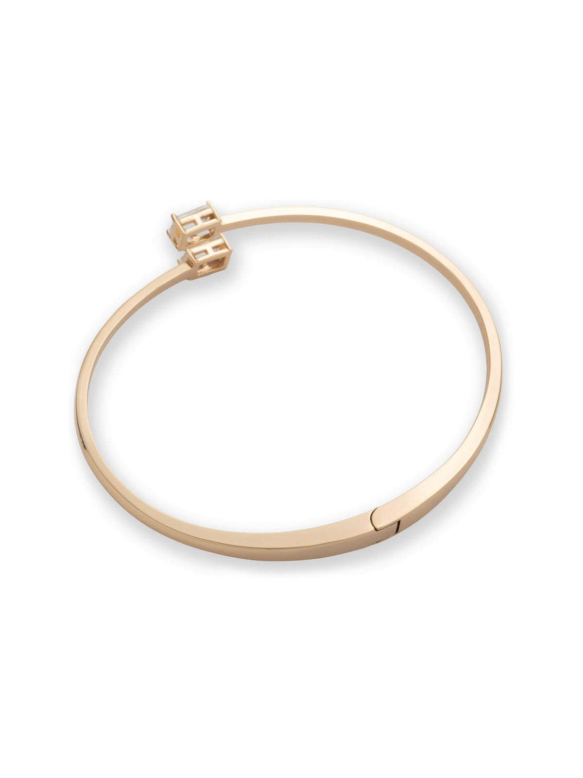Cubic Zirconia Bypass Cuff Bangle
