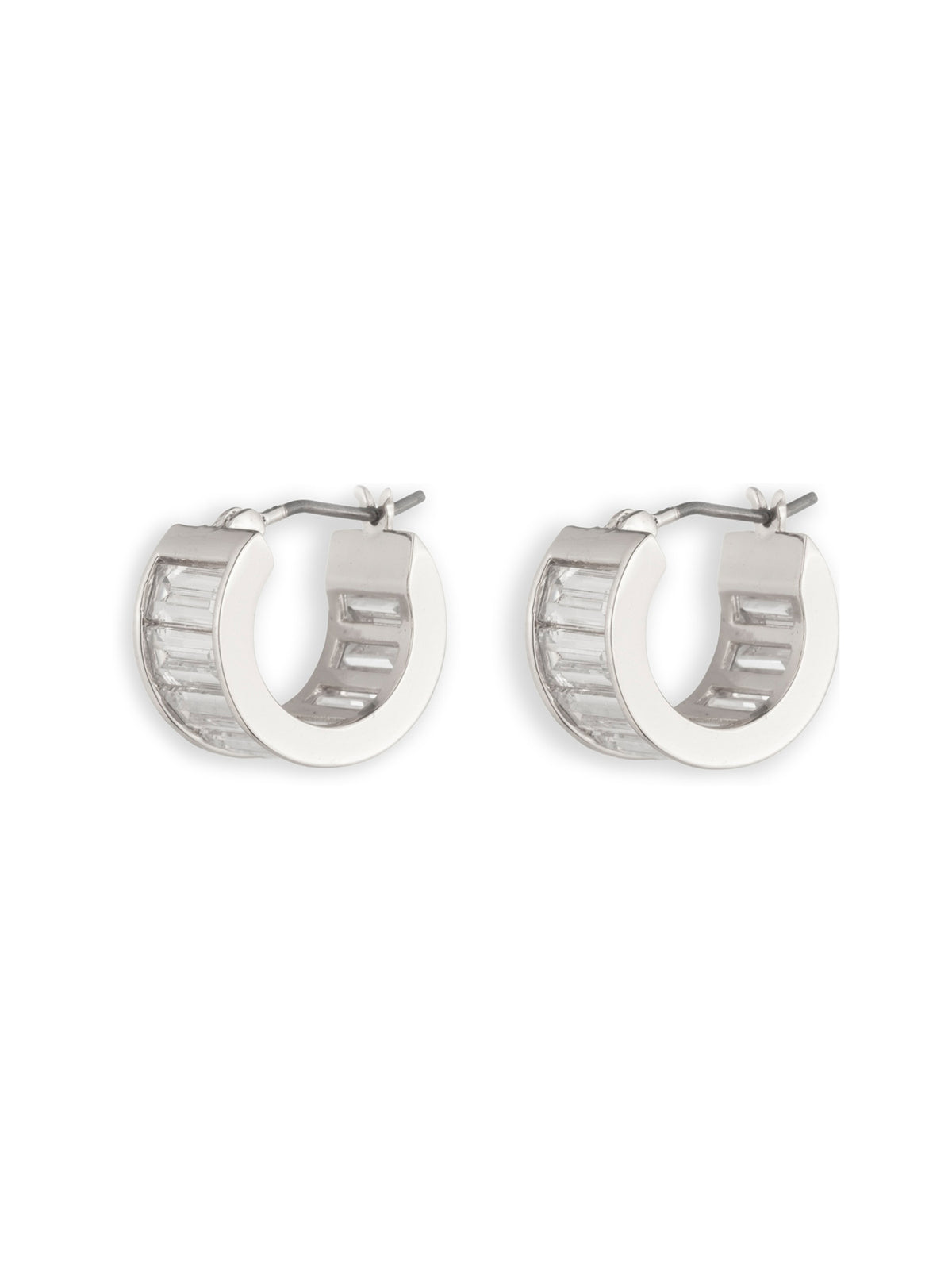 Cubic Zirconia Baguette Hoop Earrings